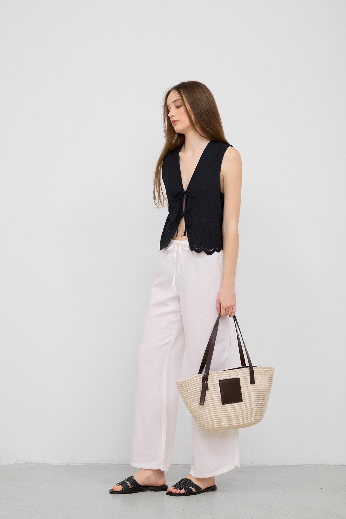 Vittoria Handmade Straw Cream - Image 5